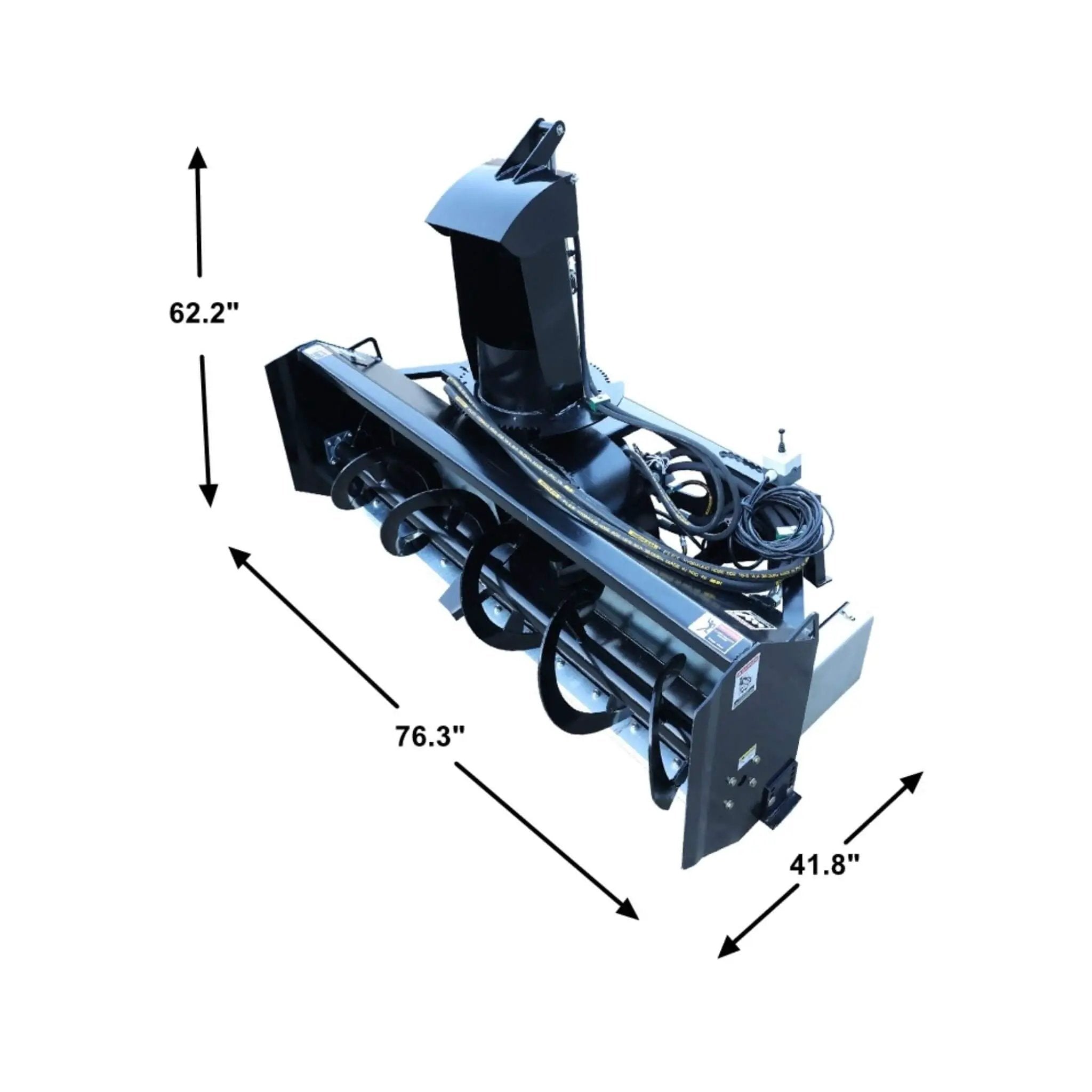 72-Inch Heavy-Duty Hydraulic Skid Steer Snow Blower Attachment (SAK59371) by SAKSBY WHOLESALE