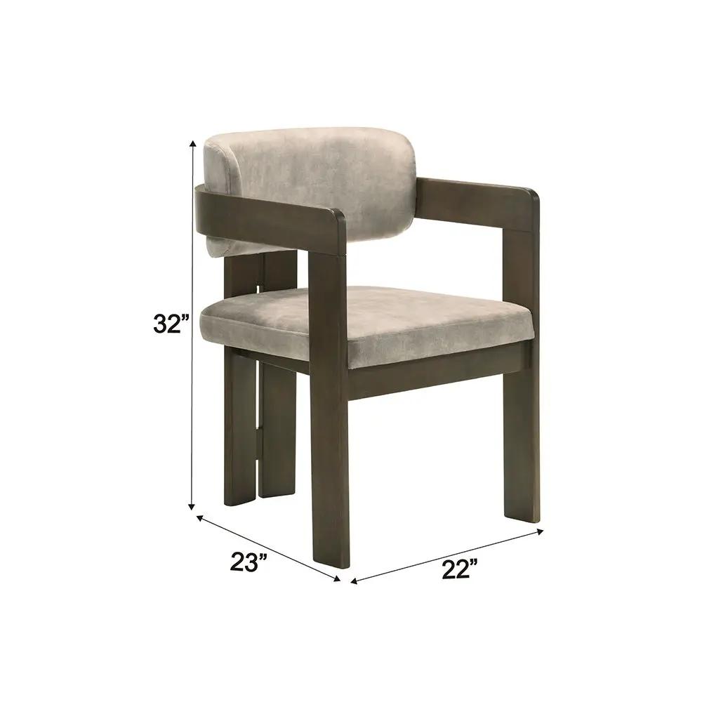 Destin - Side Chair - Light Gray Fabric & Walnut by Unique Piece Furniture