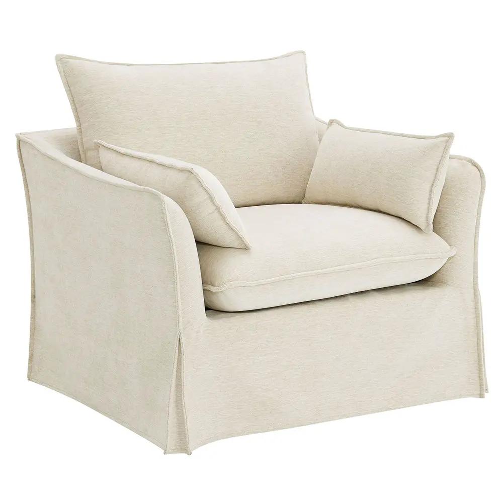 Shane - Chair With 2 Pillows - Beige Linen by Unique Piece Furniture