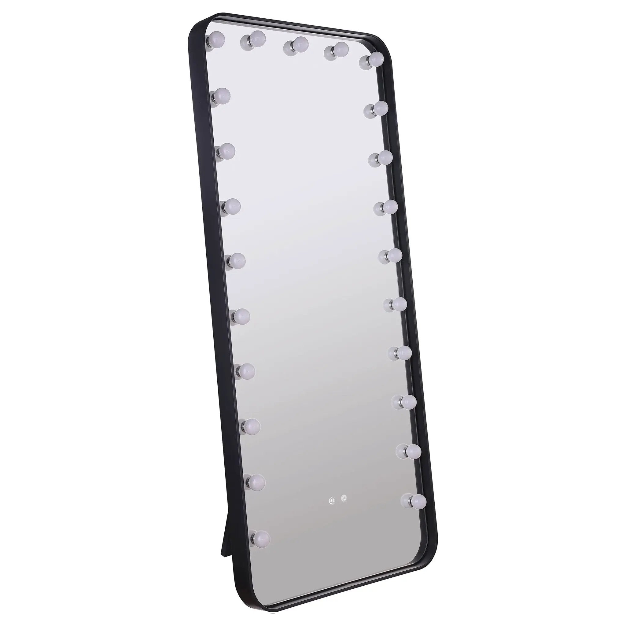 Canton 32 x 71 Inch LED Standing Mirror with Speakers Black by Unique Piece Furniture