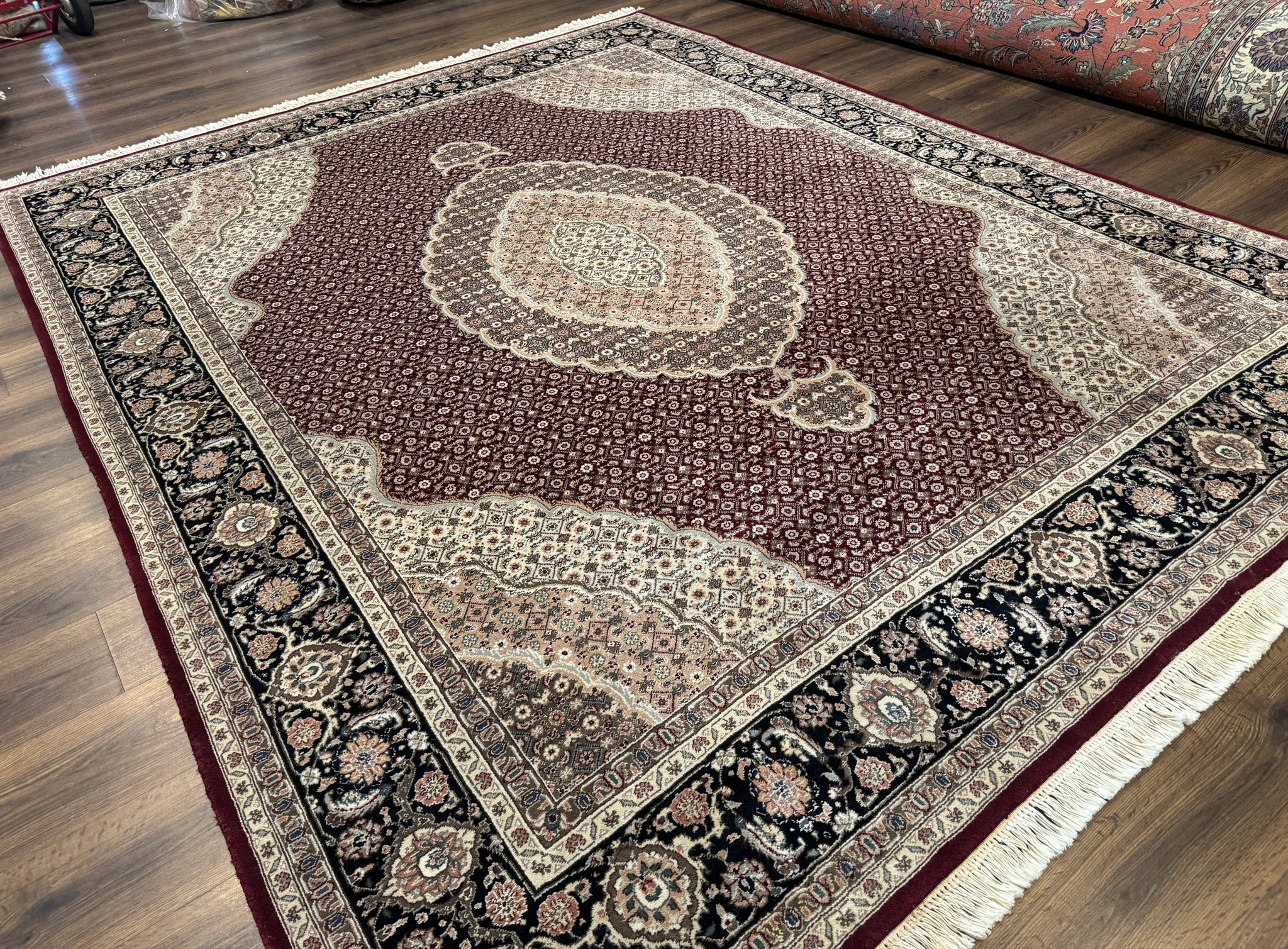 Sino Persian Rug 8x10, Herati, Elegant Oriental Carpet, Dark Maroon by Jewel Rugs