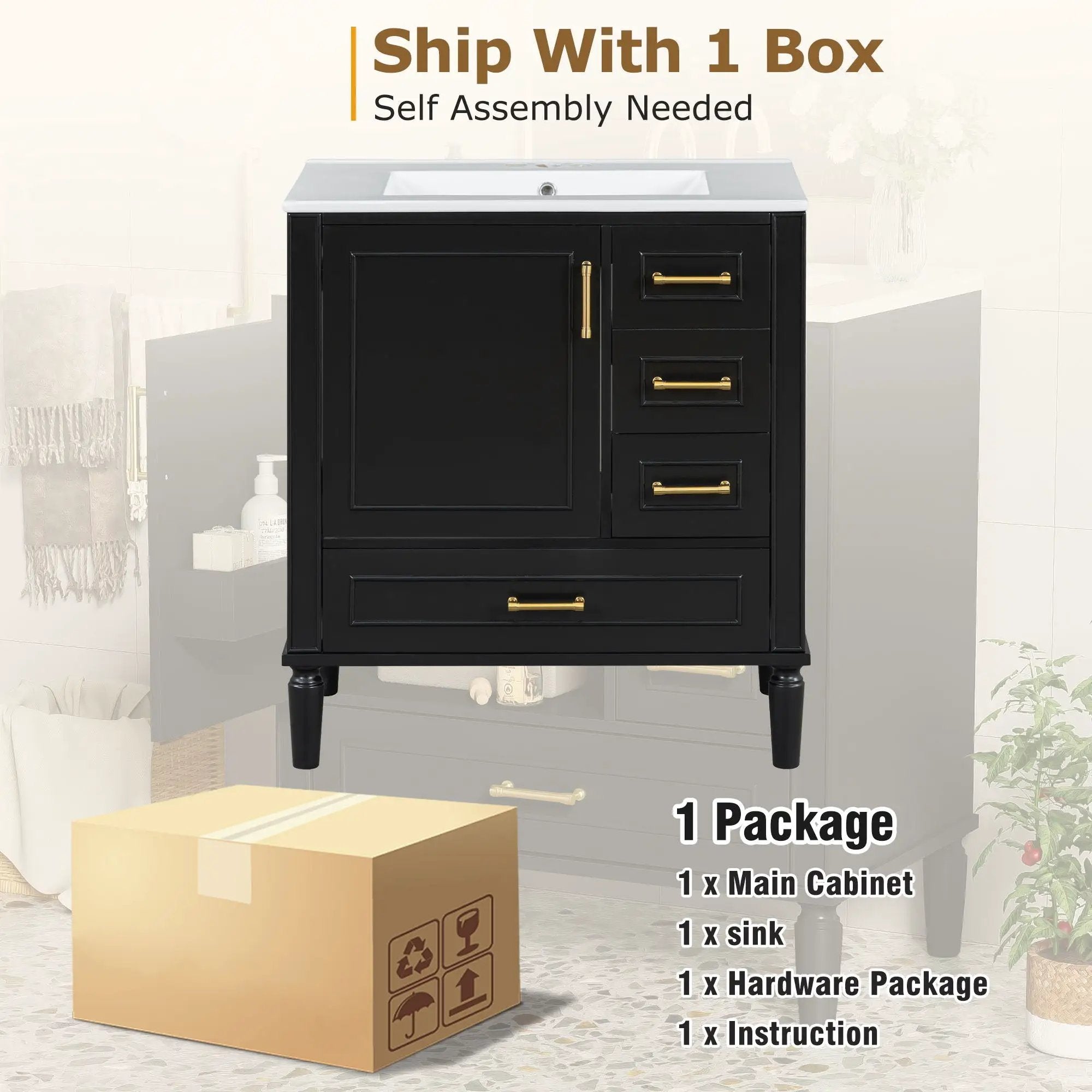 Traditional Bathroom Vanity Set With Soft Close Doors by Unique Piece Furniture