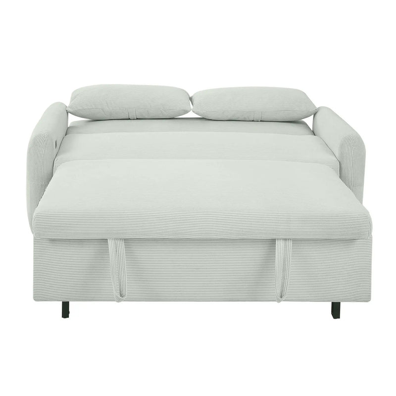 Pull-Out 2 Seat Modern Sleeper Sofa With 2 Throw Pillows And USB Ports by HouseOfZazla