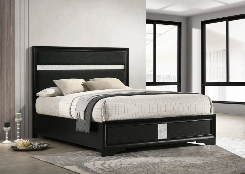 Miranda 54-inch Upholstered California King Panel Bed Black by Unique Piece Furniture