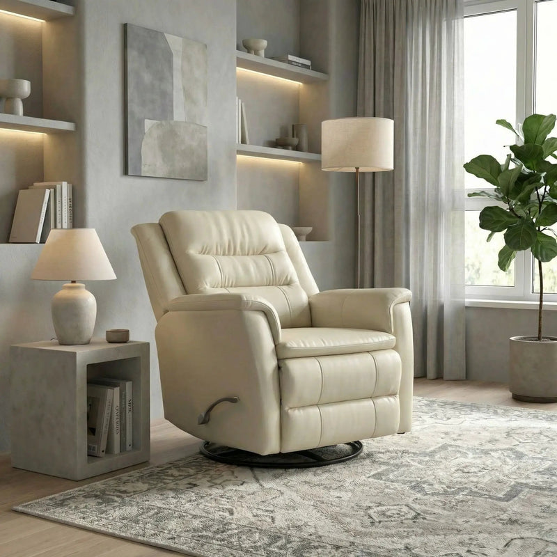Swivel Recliner With Manual Adjustable Footrest by Unique Piece Furniture