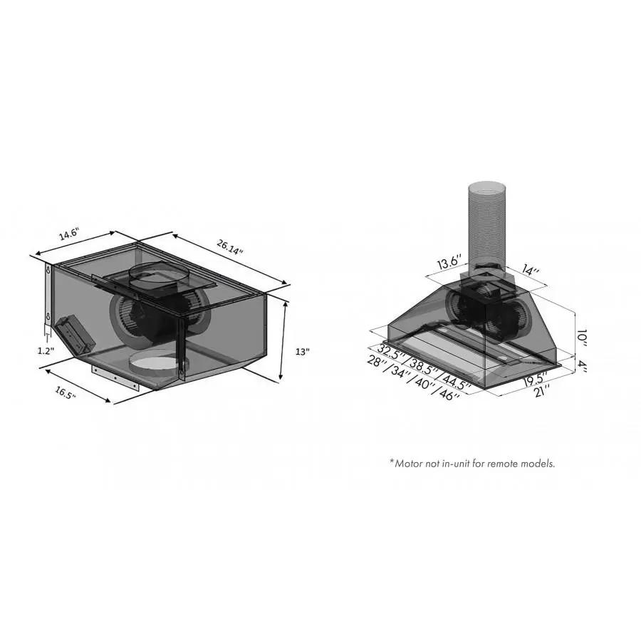 ZLINE 40" Remote Blower 400 CFM Range Hood Insert, 721-RS-40-400 by Farmhouse Kitchen and Bath