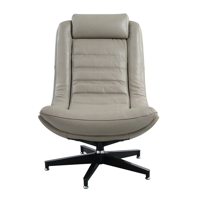 Piran - Top Grain Leather Accent Chair With Swivel - Twilight by Unique Piece Furniture
