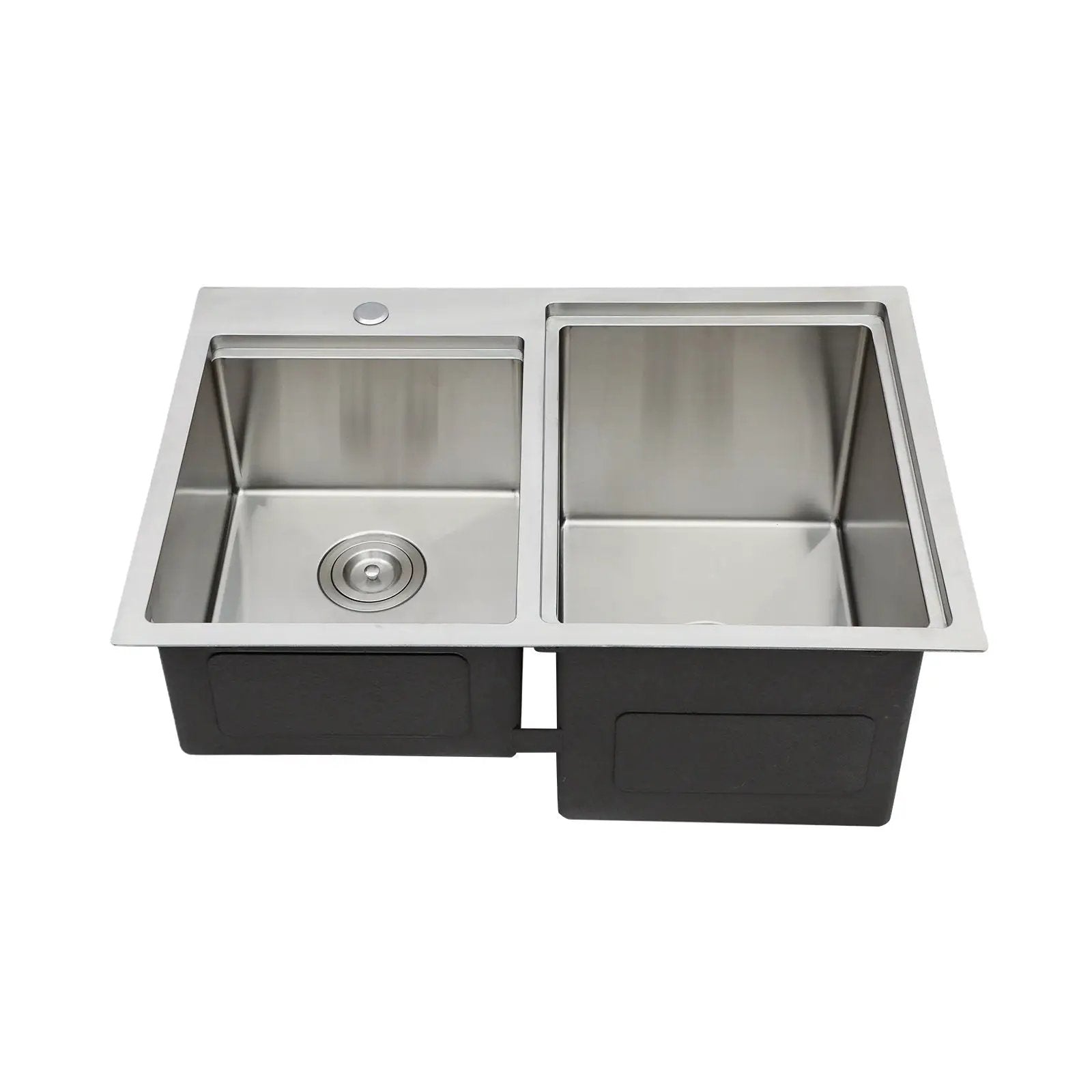 Outdoor Double Bowl Drop In Sink With Workstation - Brushed Nickel by HouseOfZazla