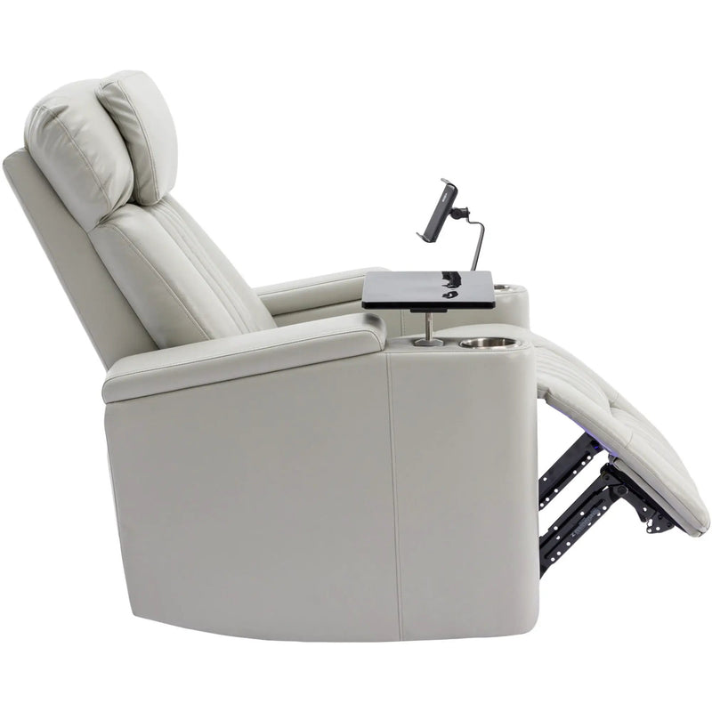 270° Power Swivel Recliner Home Theater Chair With Hidden Arm Storage, LED Light, Cup Holder, And Tray Table by HouseOfZazla