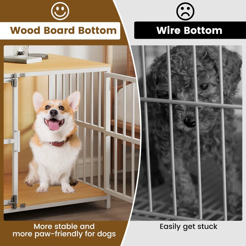 40 Inch Dog Crate Furniture Dog Kennel with Dual Lockable Double Doors by DirectDeals