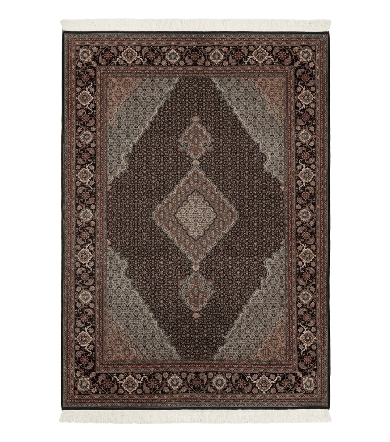 Sino Persian Rug 6x9, Herati Very Fine 400 KPSI, Black by Jewel Rugs