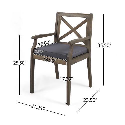7 Pieces Acacia Wood Outdoor Dining Set by HouseOfZazla