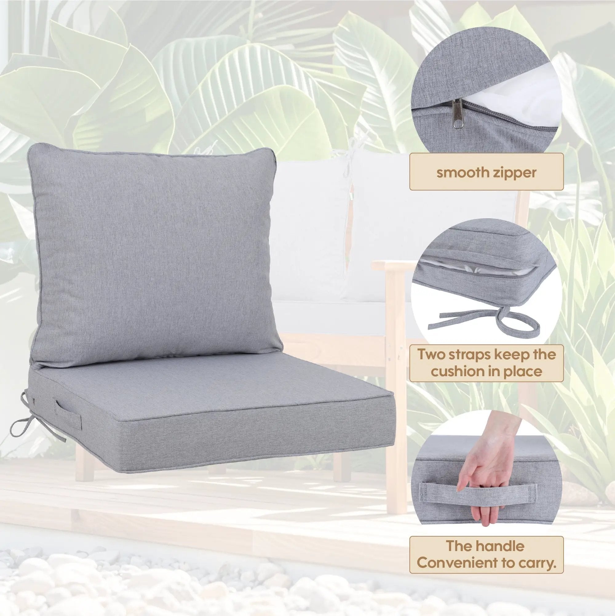 24x24 Inch Outdoor Deep Seat Cushion Set by HouseOfZazla