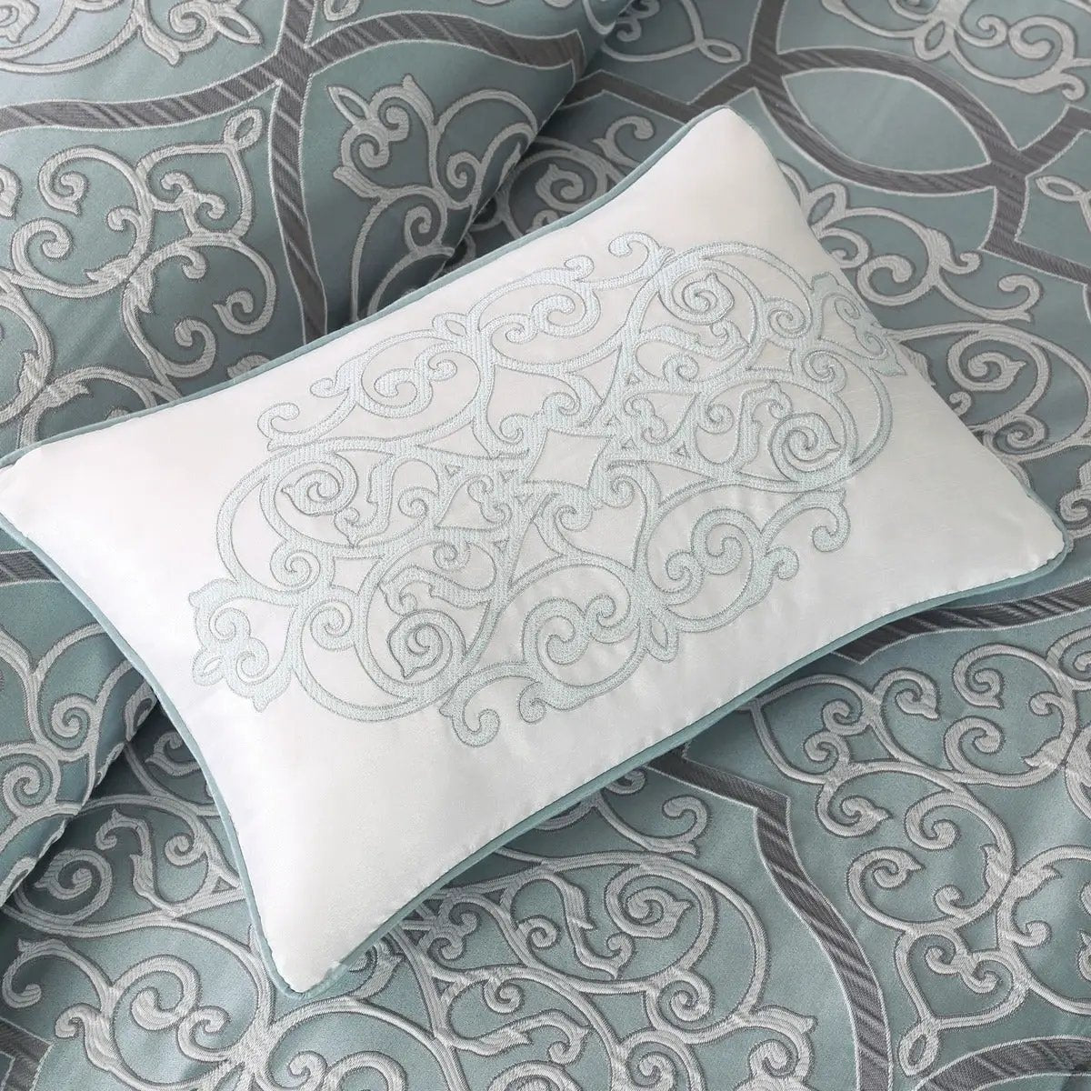 12 Piece Comforter Set with Cotton Bed Sheets Blue King by HouseOfZazla