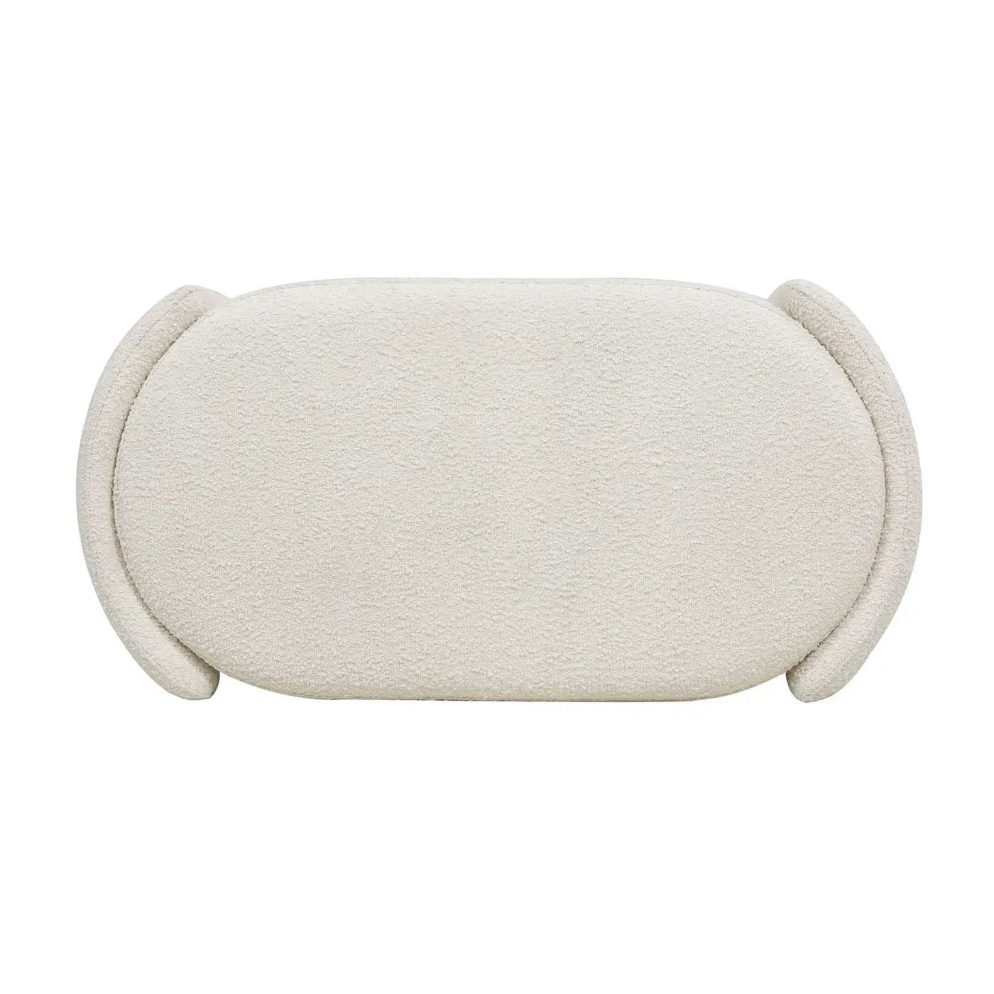 Fuji - Oval Storage Bench, Upholstered - Ivory White by Unique Piece Furniture