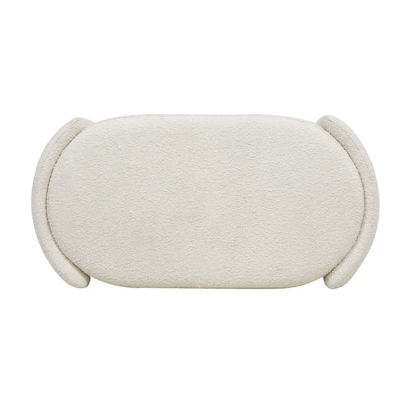 Fuji - Oval Storage Bench, Upholstered - Ivory White by Unique Piece Furniture