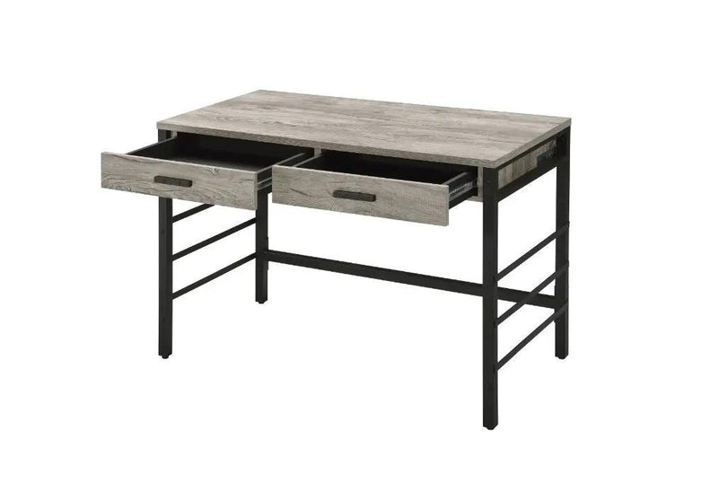 Disho - Writing Desk With USB - Light Weathered Oak & Black by Unique Piece Furniture