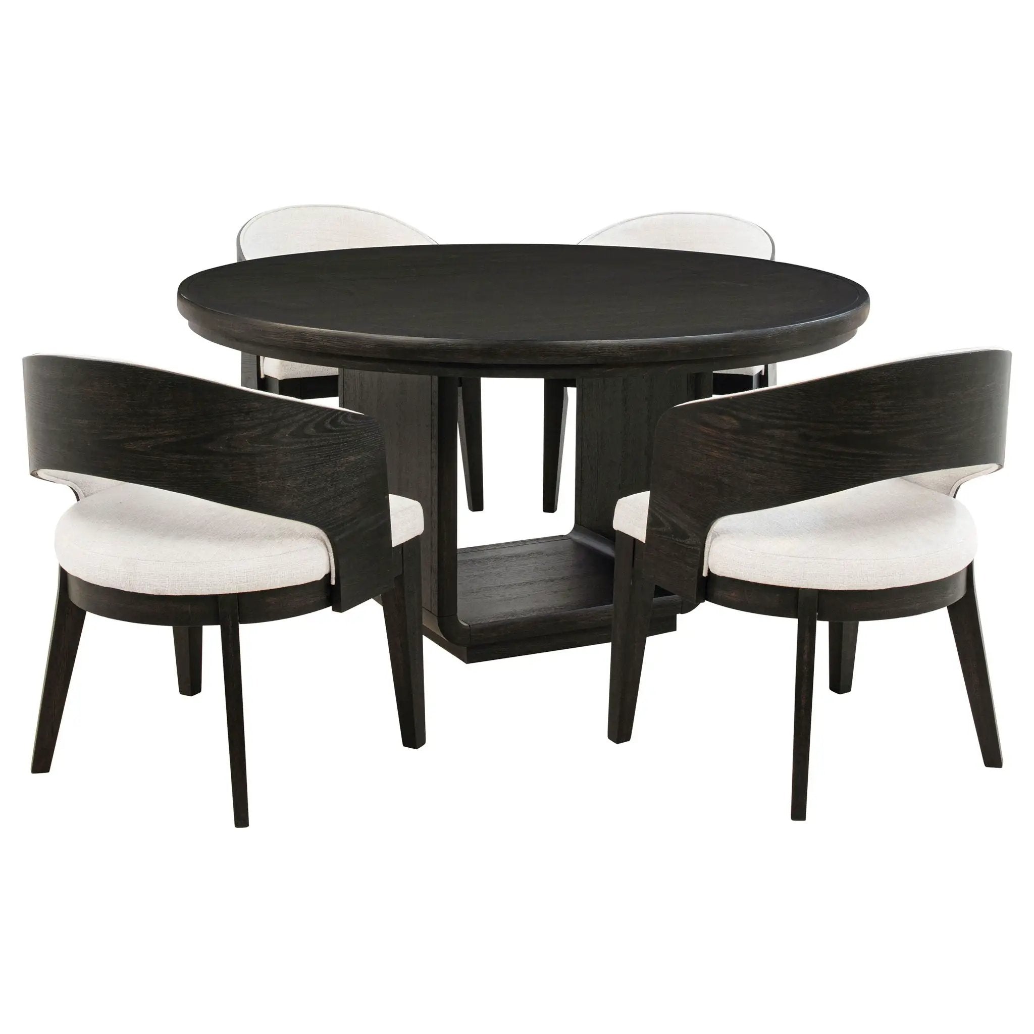 Leandro 5-piece Round Dining Table Set Burnished Black by Unique Piece Furniture