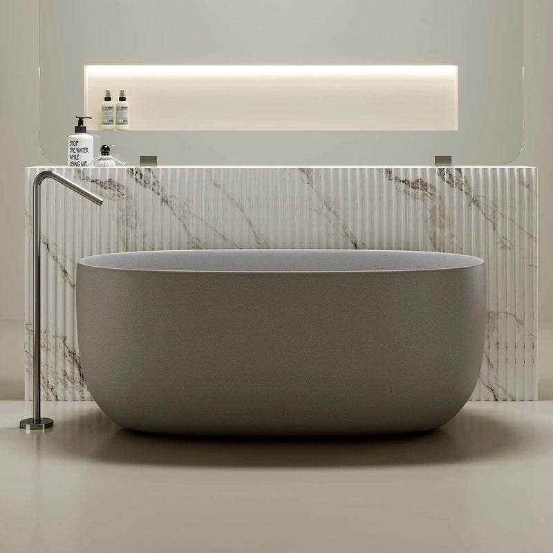 51'' Freestanding Bathtub Resin Stone Soaking Bathtub by HouseOfZazla