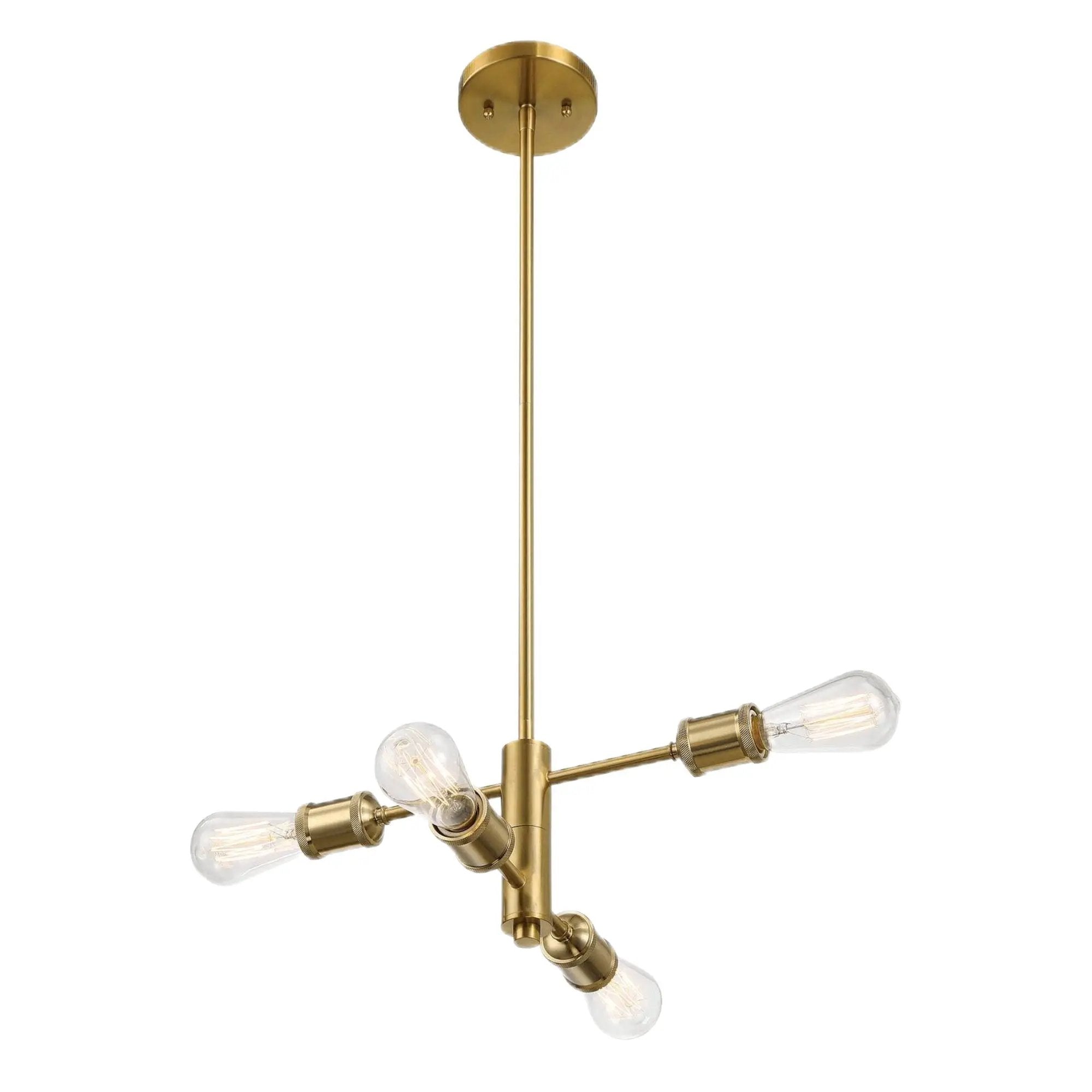 Trellis - 4 Lights Modern Gold Chandelier Vintage Pendant Fixture For Living Room - Clear / Gold by Unique Piece Furniture