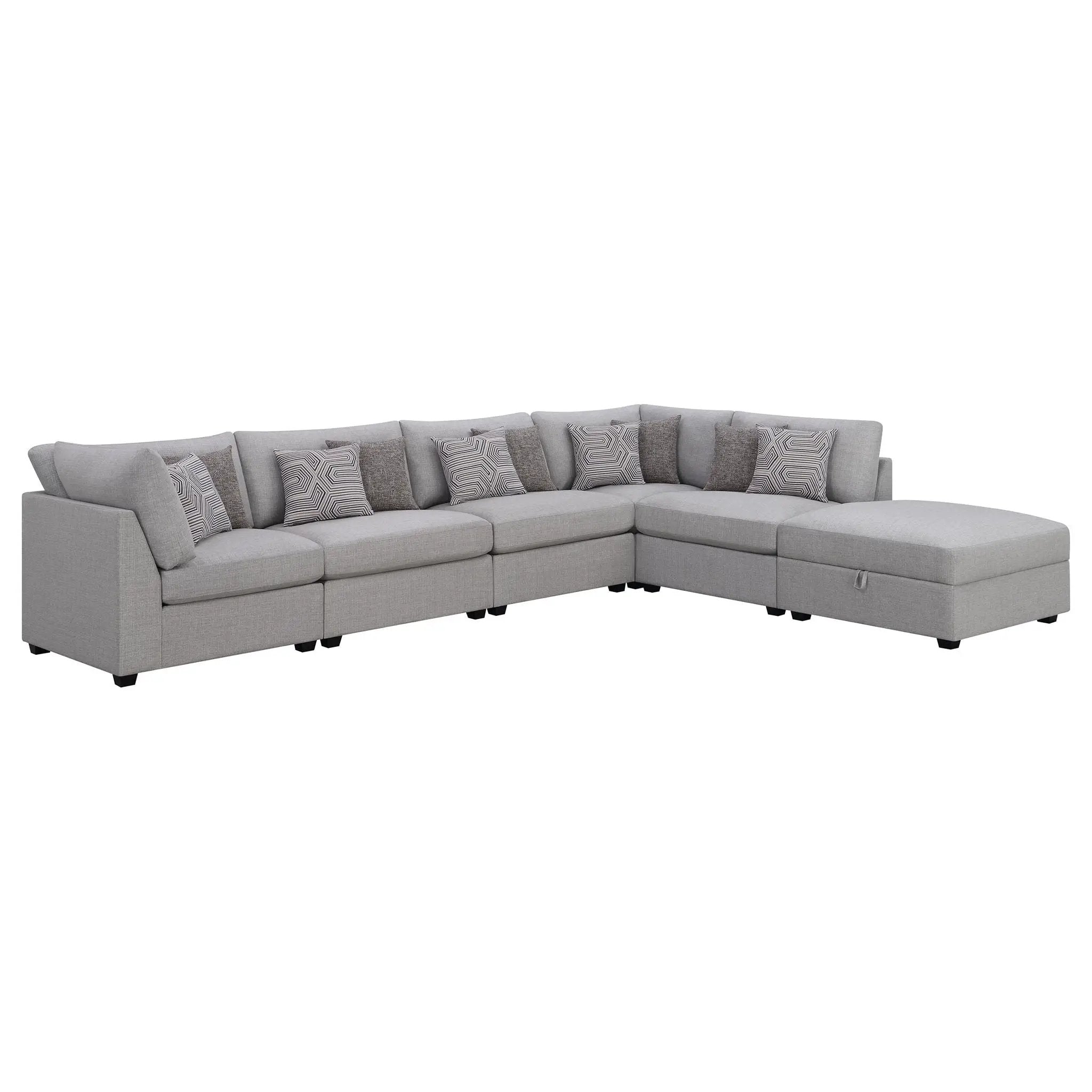 Cambria 6-piece Upholstered Modular Sectional Sofa Grey by Unique Piece Furniture