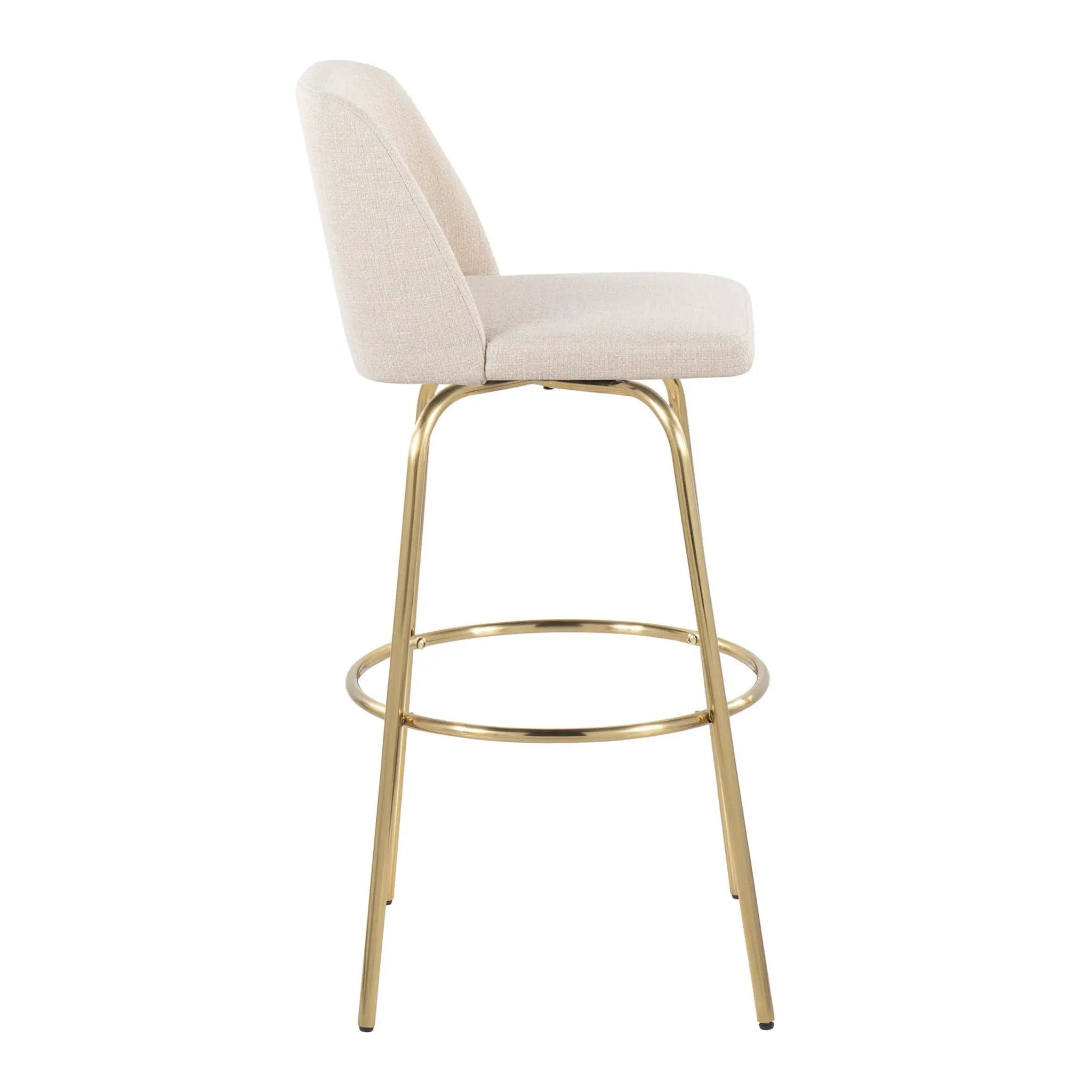 Toriano - Contemporary Fixed Height Barstool With Swivel And Round Footrest (Set of 2) by Unique Piece Furniture