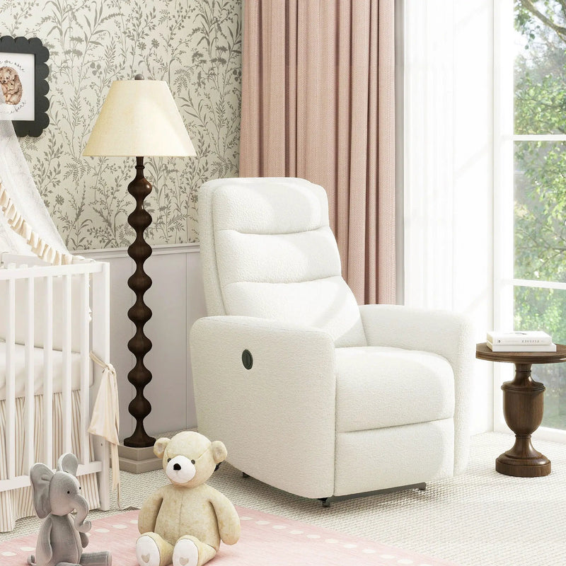 Bloomy - High Back Power Recliner Motion Chair - Chiffon White by Unique Piece Furniture
