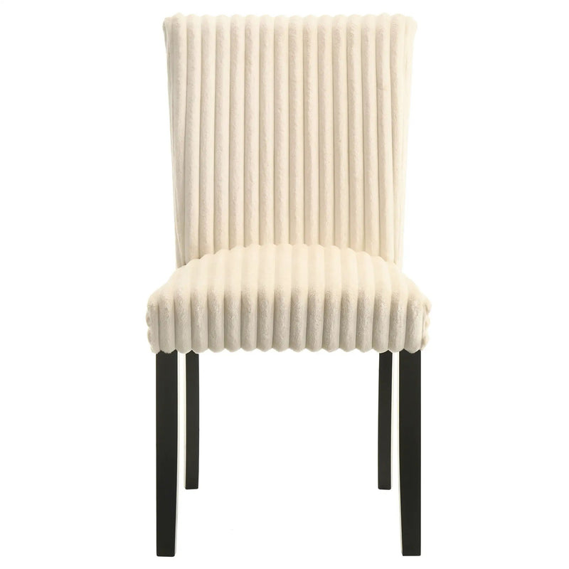 Dermott Upholstered Parson Dining Side Chair Cream (Set of 2) by Unique Piece Furniture