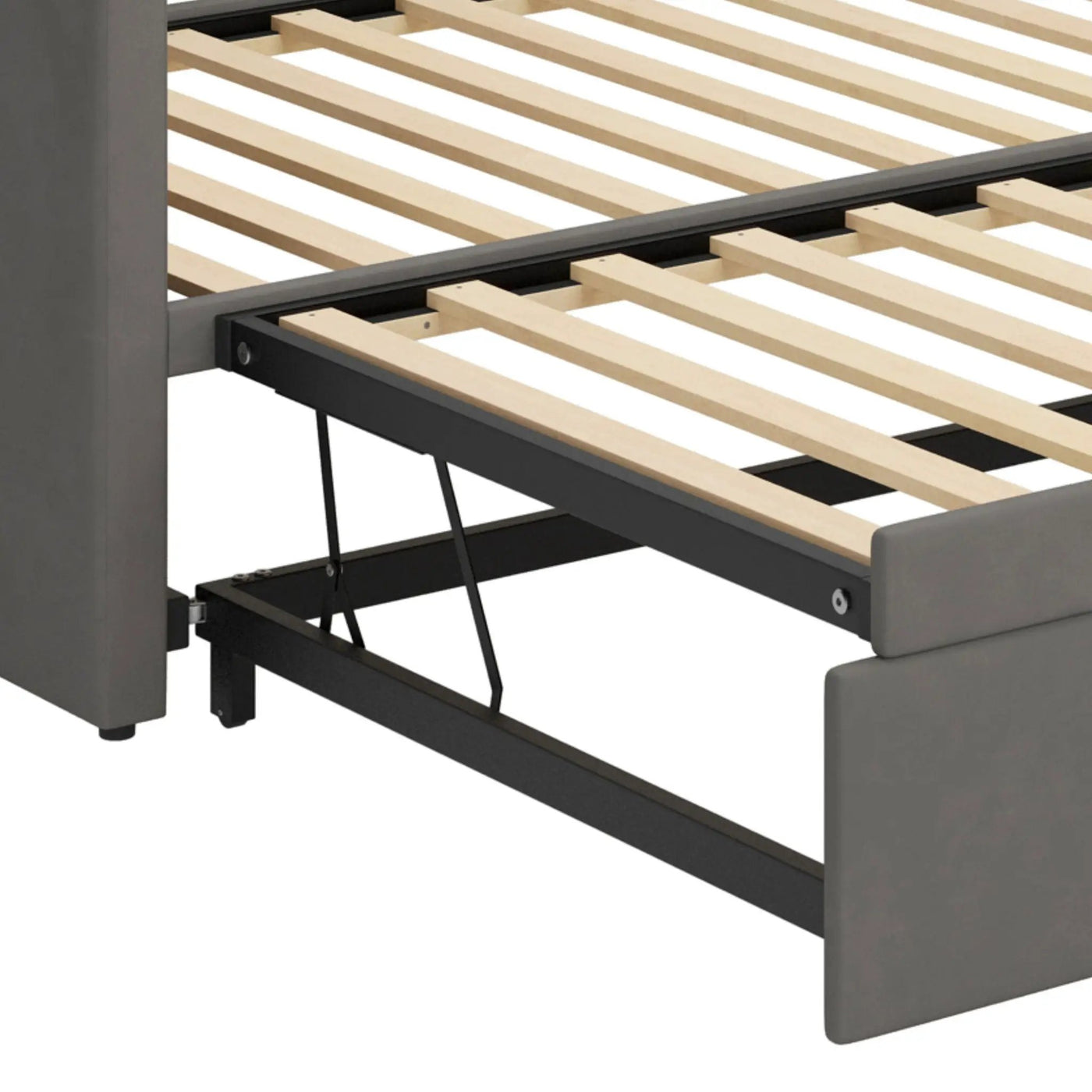 Daybed With Pop Up Trundle, Upholstered Sofa Bed by HouseOfZazla