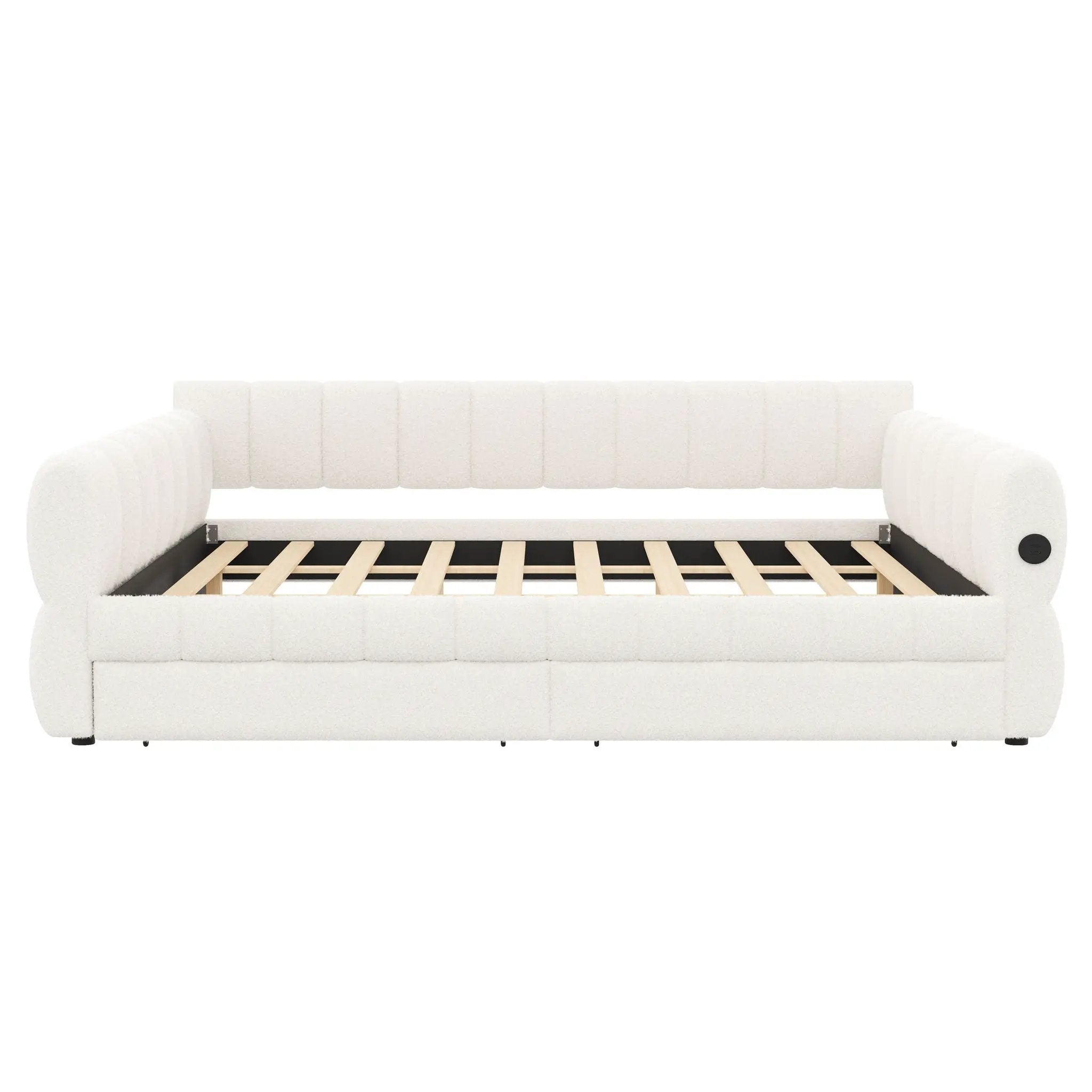 Upholstered Platform Bed With USB Charging And 2 Storage Drawers by HouseOfZazla