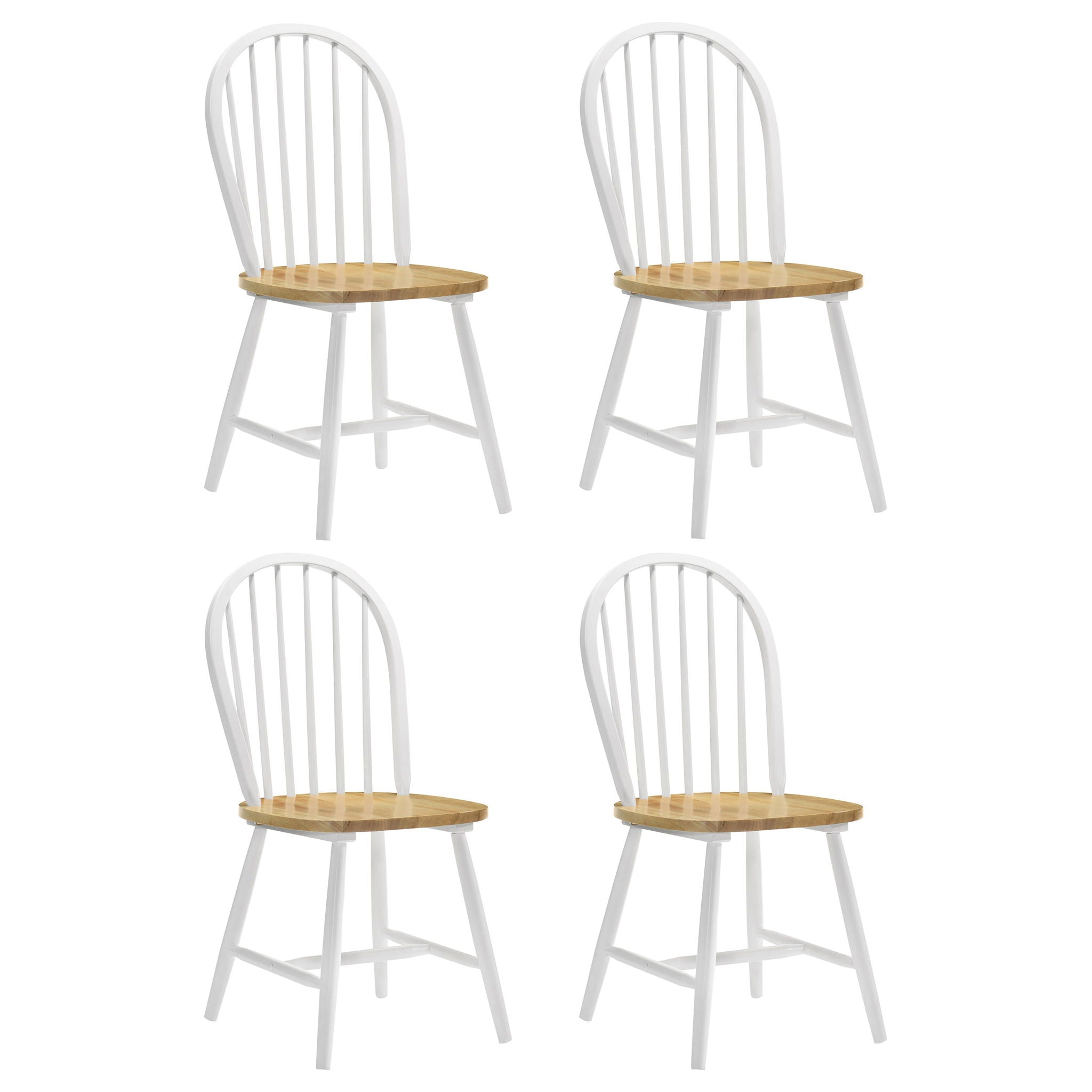 Spindle - Back Side Chairs (Set of 4) - Natural by HouseOfZazla