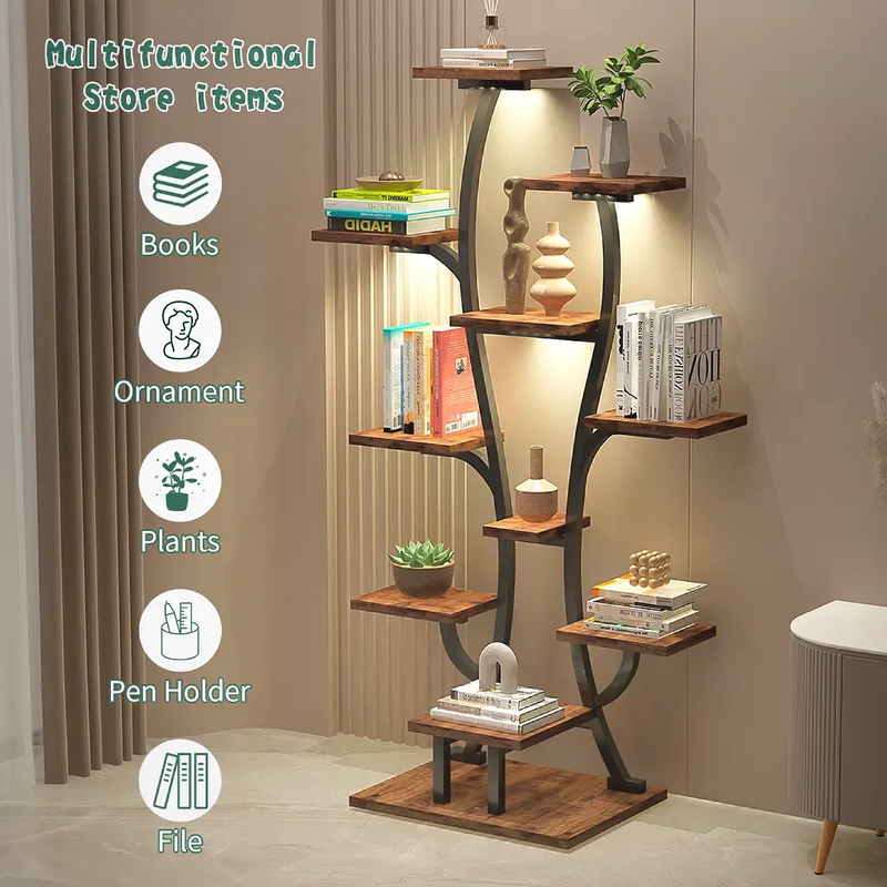 Vase Shape Plant Stand Indoor with Grow Lights by HouseOfZazla