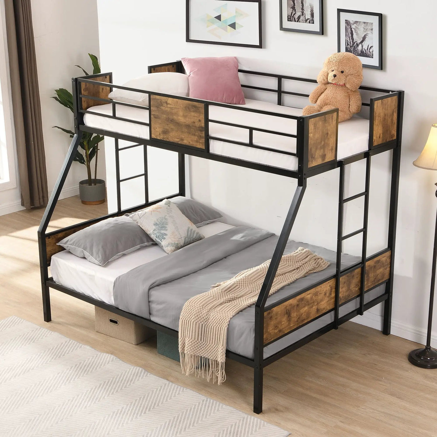 Modern Metal Bunk Bed With Dual Side Ladder And Metal Desig by Unique Piece Furniture