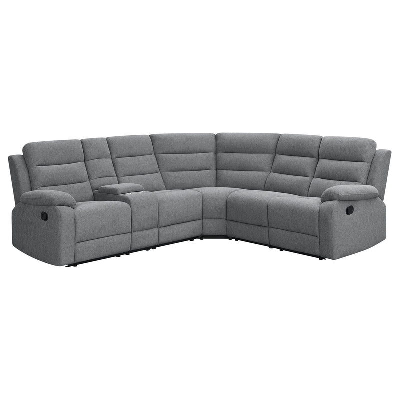 Aaron - 3 Piece Upholstered Sectional - Smoke by HouseOfZazla