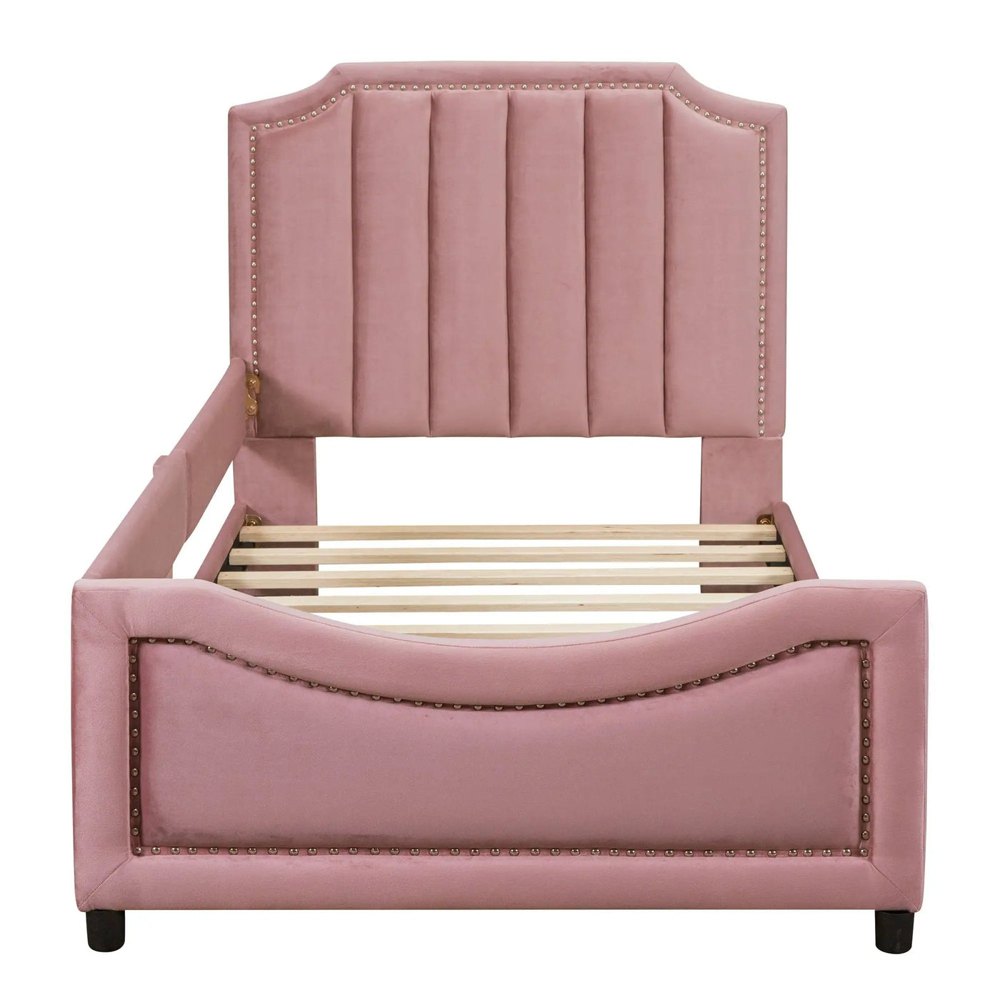 Upholstered Daybed With Classic Stripe Shaped Headboard by Unique Piece Furniture