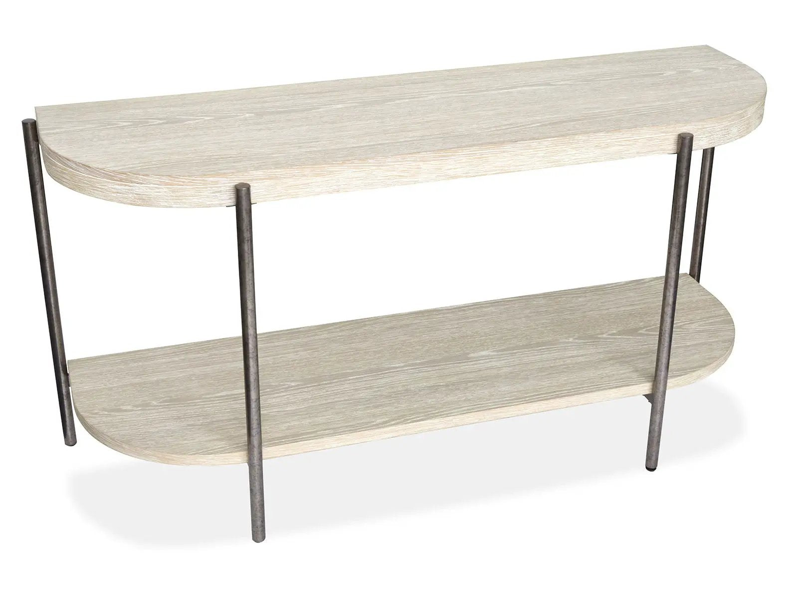 Jennings - Demilune Sofa Table - Edgecomb Gray And Weathered Antique Nickel by Unique Piece Furniture