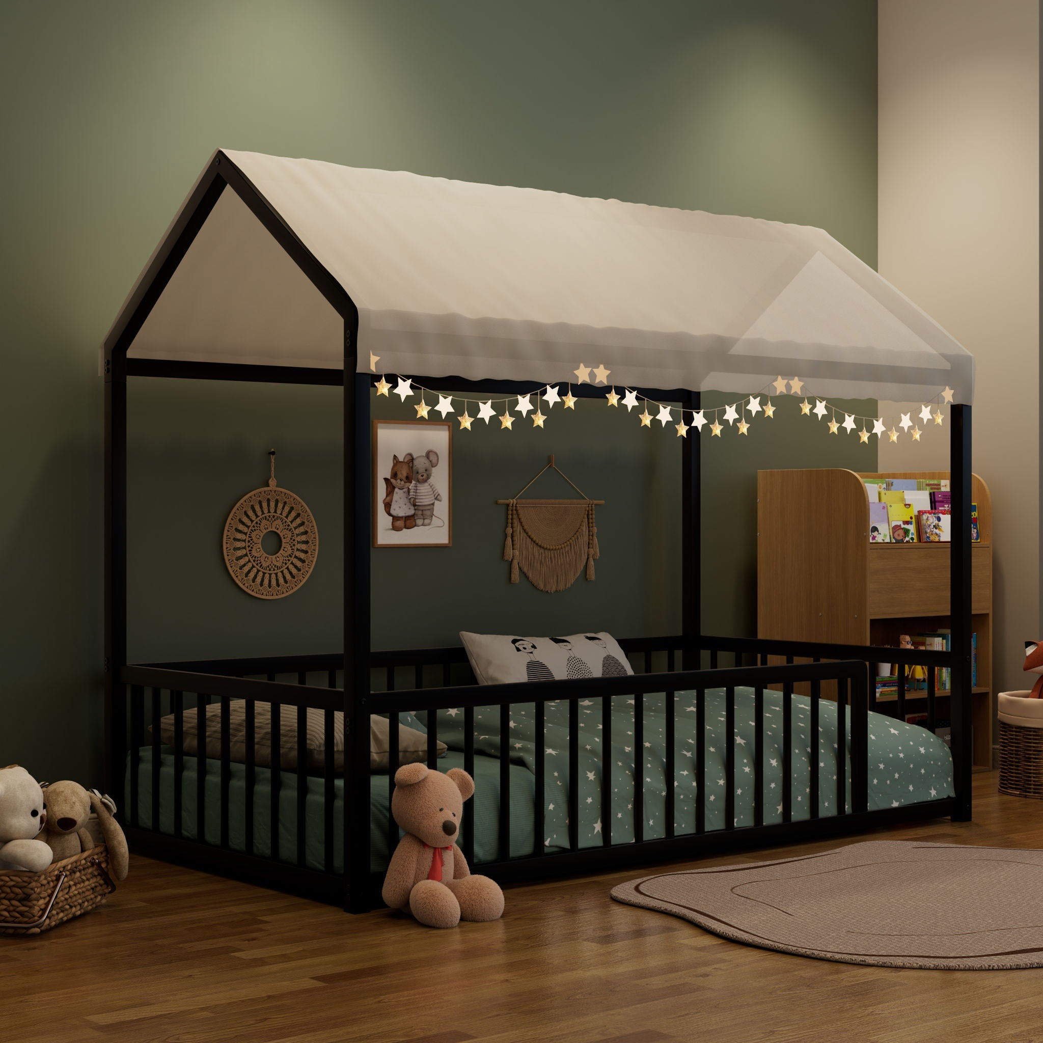 Montessori Floor Bed Frame With House Shape by HouseOfZazla