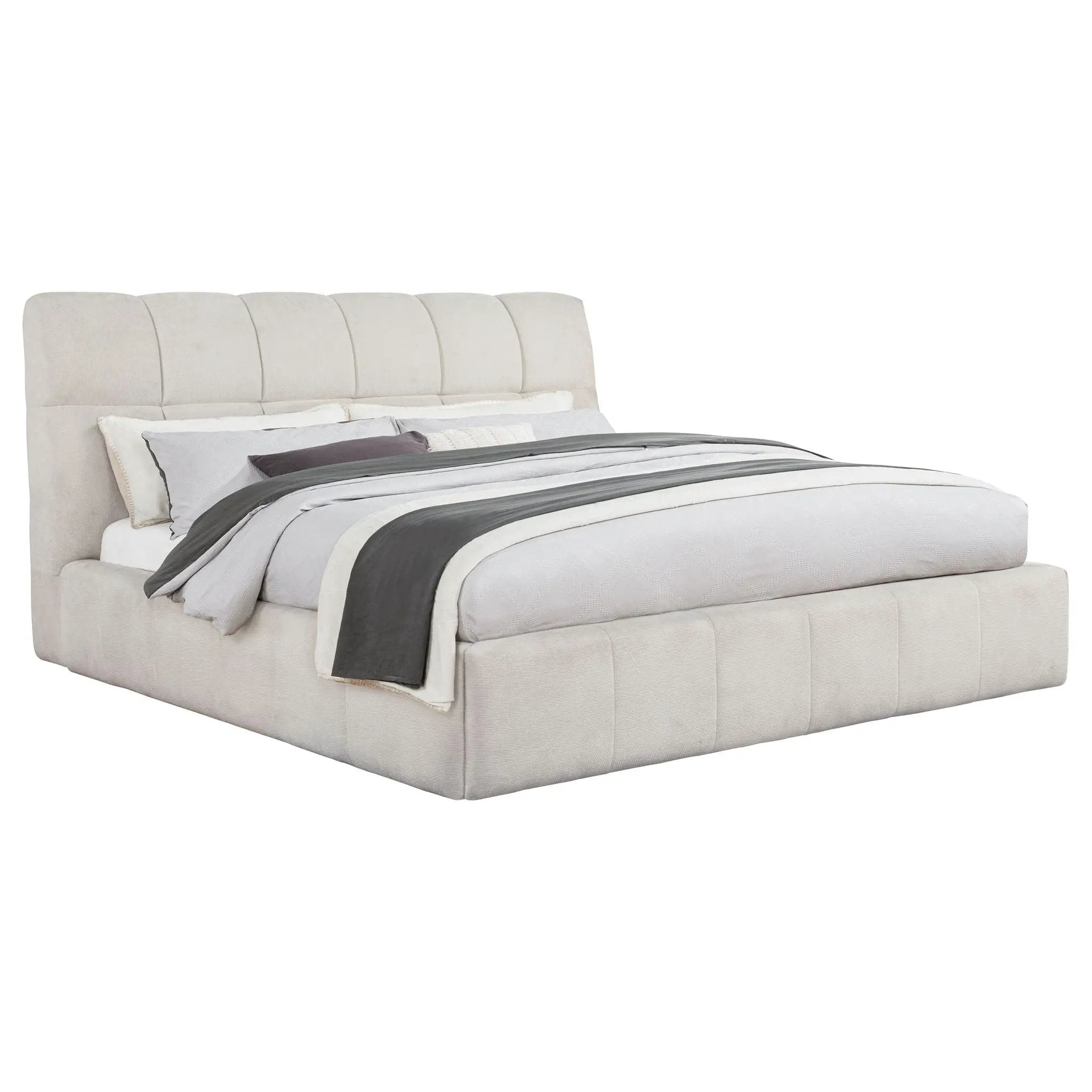Nollet 48-inch Upholstered California King Platform Bed Cream by Unique Piece Furniture