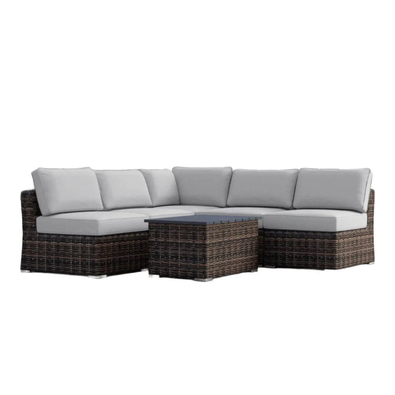 Wicker Sectional Sofa With Cushions And Table by HouseOfZazla