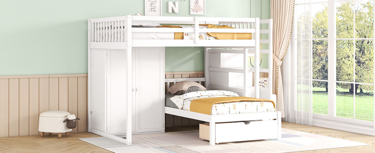 Bunk Bed With Wardrobe, Drawers by HouseOfZazla