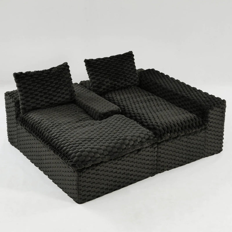 Modular Sofa, Convertible Twin Seat With Chaise Lounge by HouseOfZazla