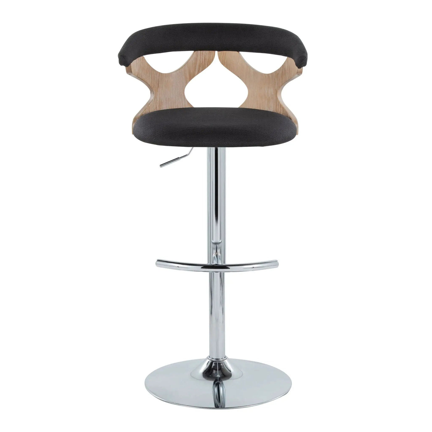 Gardenia - Contemporary Adjustable Barstool With Swivel / Rounded T Footrest (Set of 2) by HouseOfZazla