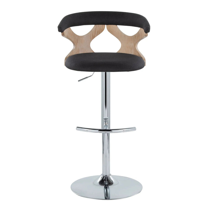 Gardenia - Contemporary Adjustable Barstool With Swivel / Rounded T Footrest (Set of 2) by HouseOfZazla