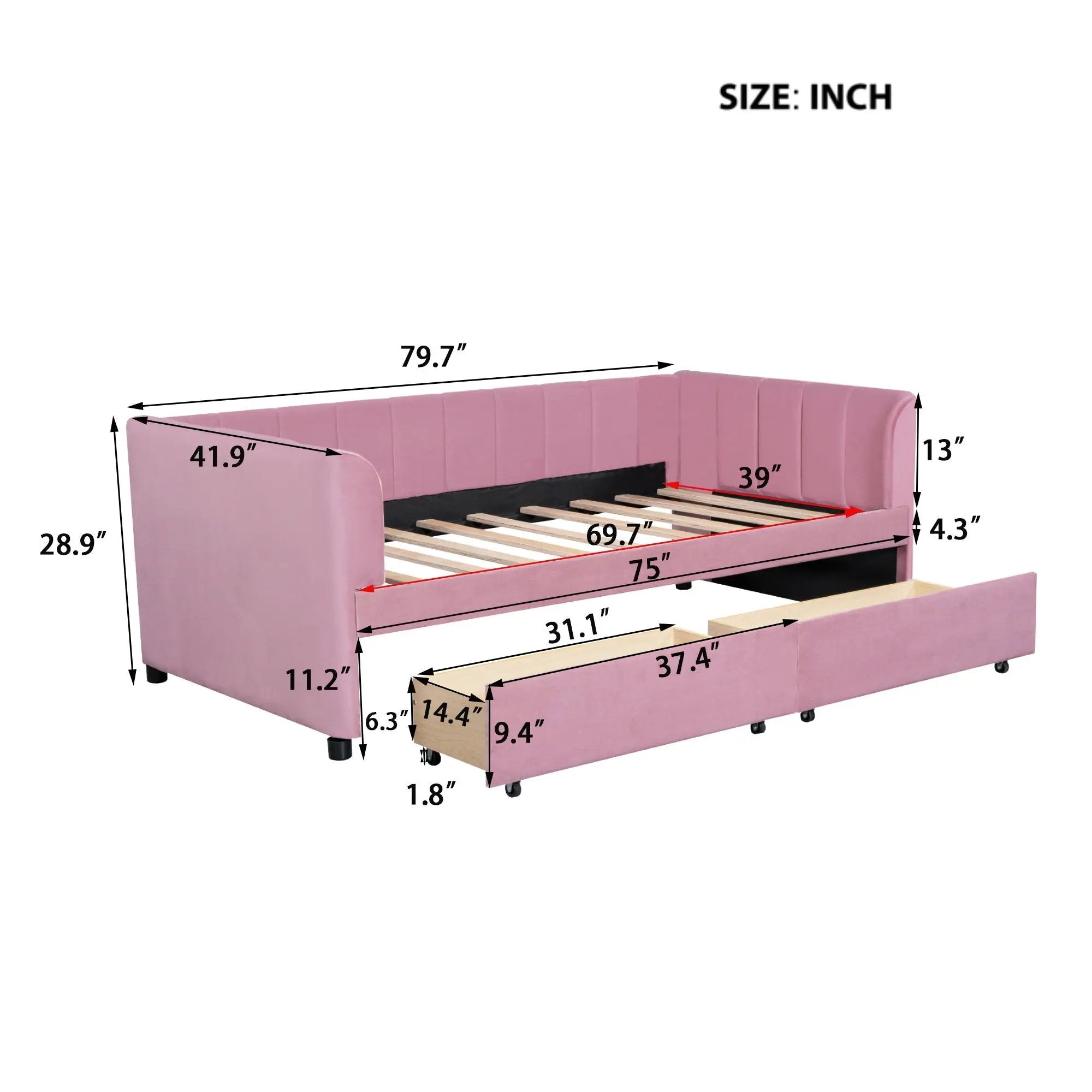 Upholstered Daybed With Ergonomic Design Backrest by Unique Piece Furniture