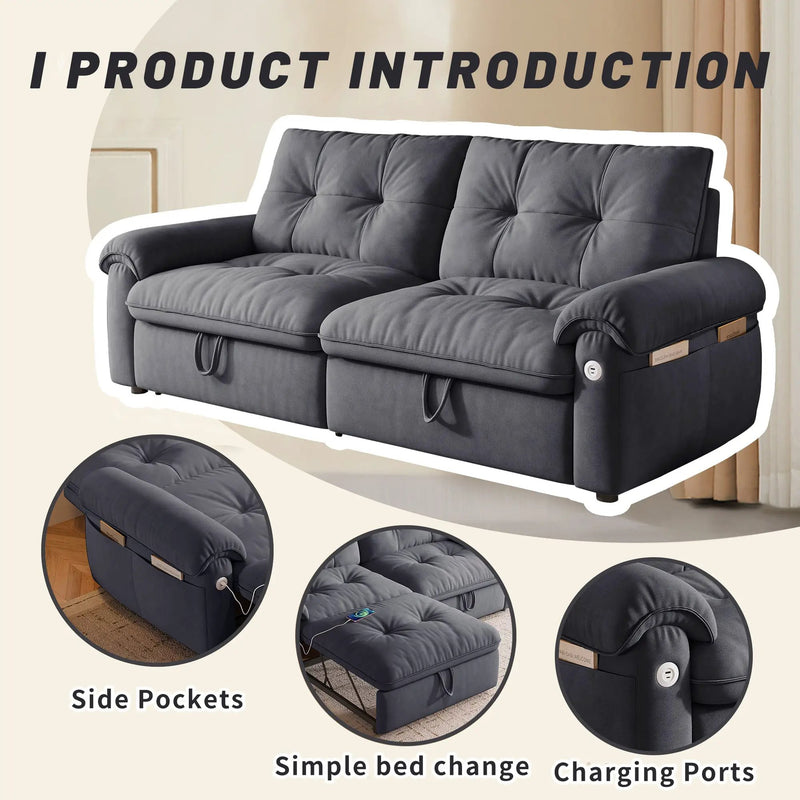 77-Inch Convertible Sofa Bed by HouseOfZazla