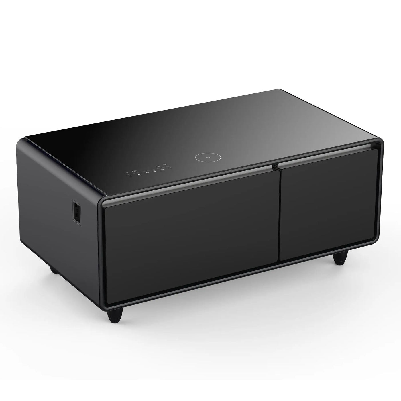 Modern Smart Coffee Table With Built-In Fridge - tooth Speaker, Wireless Charging, Touch Control Panel, USB Interface, Outlet Protection, Atmosphere Light by HouseOfZazla