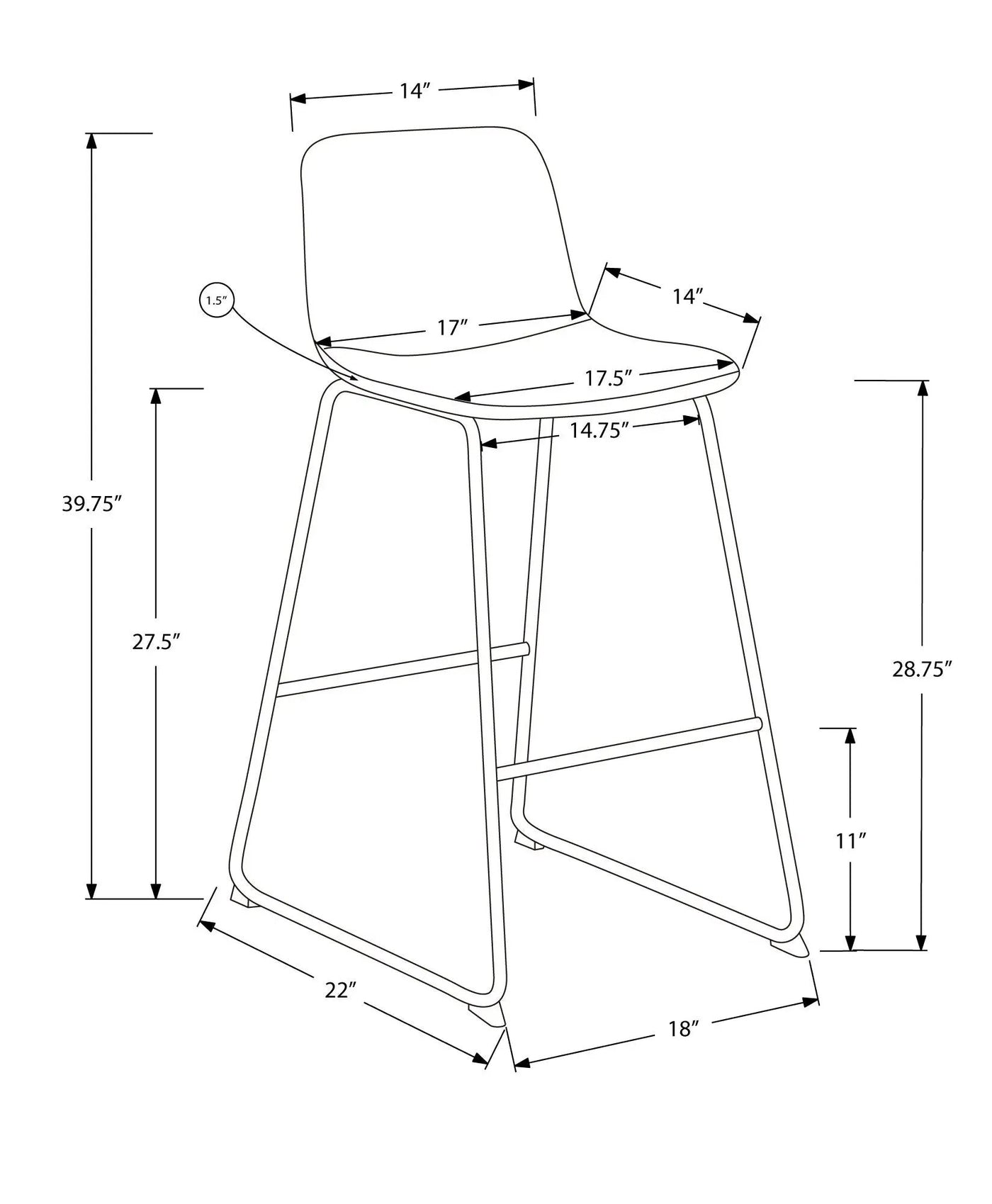 Office Chair, Bar Height, Standing, Computer Desk, Work, Look, Contemporary, Modern by Unique Piece Furniture