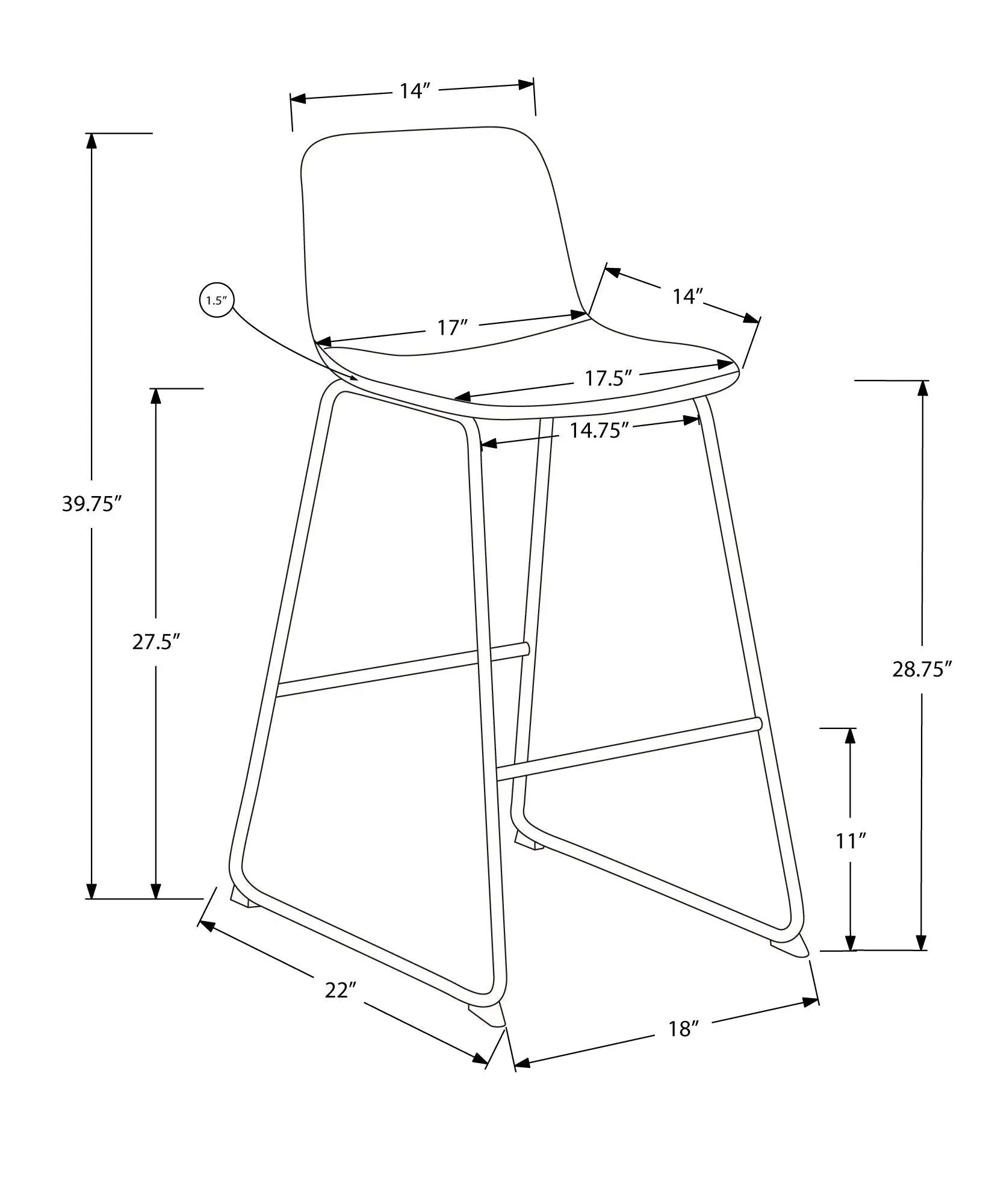 Office Chair, Bar Height, Standing, Computer Desk, Work, Look, Contemporary, Modern by Unique Piece Furniture