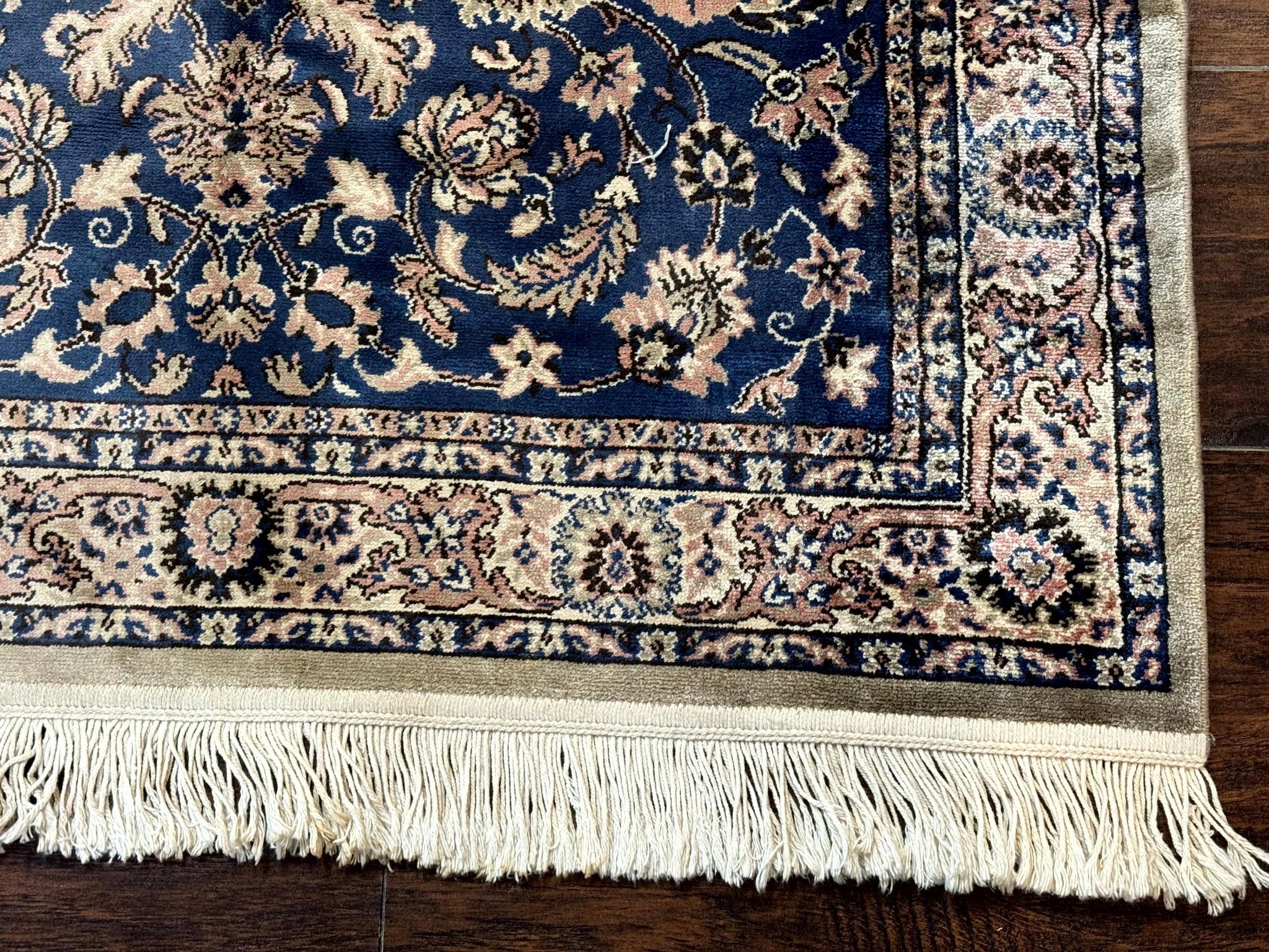 Vintage Art Silk Rug 3x4, Traditional Oriental Persian Design Rug, Belgium Power Loomed Rug, Navy Blue by Jewel Rugs