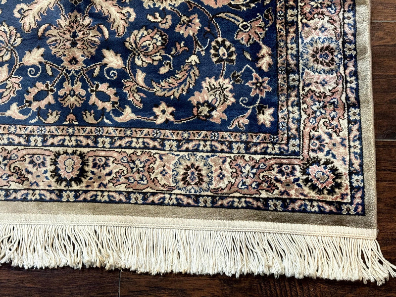 Vintage Art Silk Rug 3x4, Traditional Oriental Persian Design Rug, Belgium Power Loomed Rug, Navy Blue by Jewel Rugs